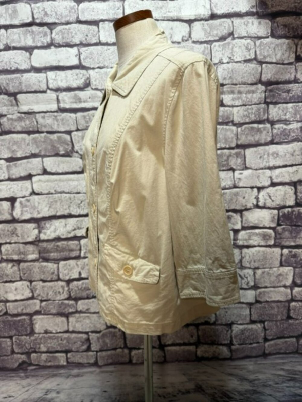 Talbots Khaki Button Down Jackey Size 16WP - Picture 3 of 7